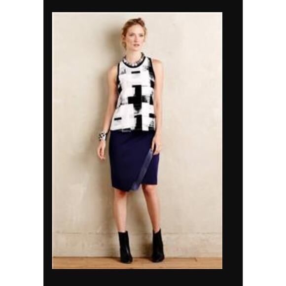 NEW Anthropologie Anzere Print Tank by 9-H15 Size Small B&W Abstract - Picture 3 of 3